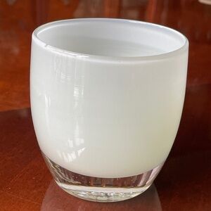 Glassybaby Pre-Triskelion Candle Holder, Logo  on bottom, Off White-ish Color